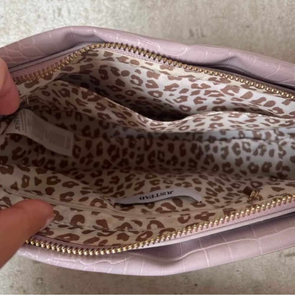 Lavender Croc-Embossed Shoulder Bag - Picture 3 of 3